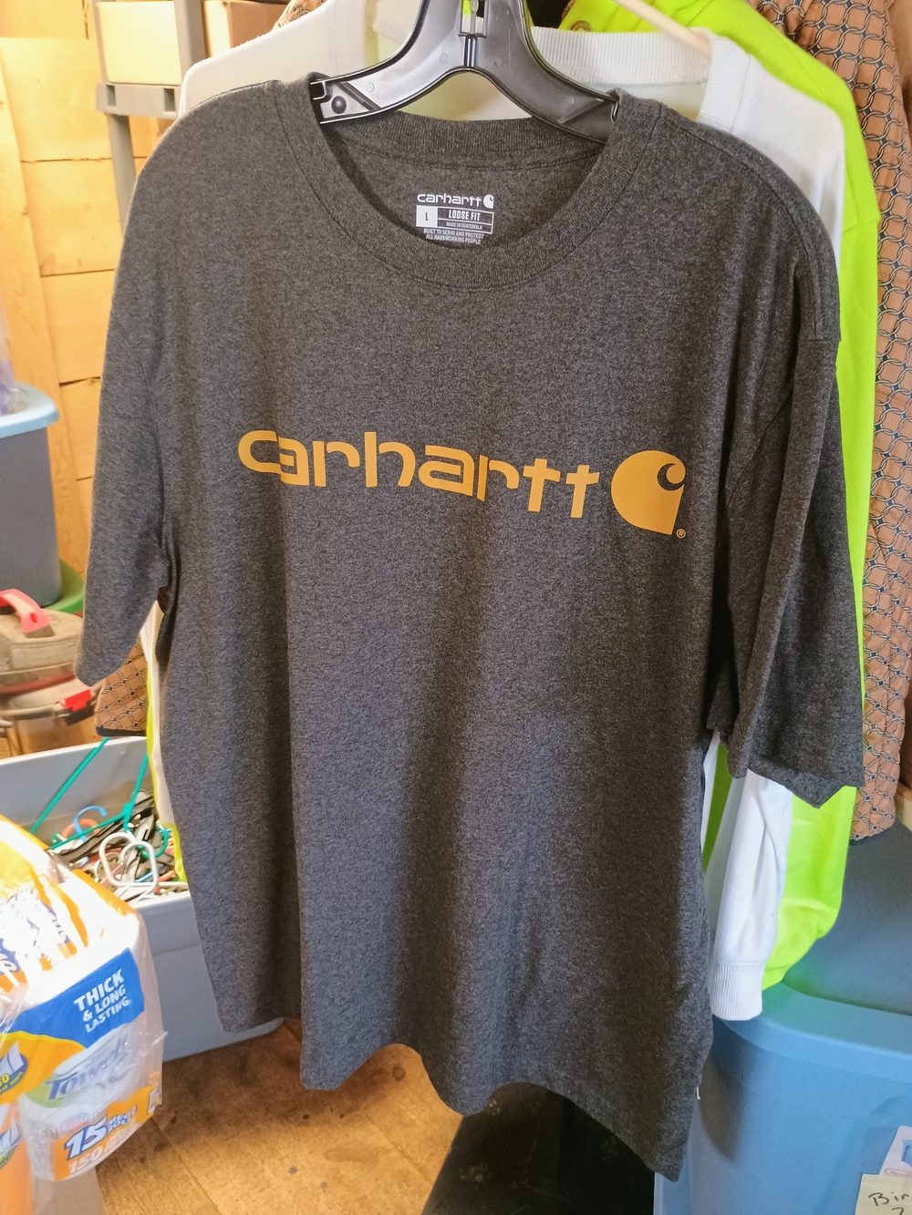 Carhartt Gray Graphic Logo Tee with Gold Print Bin 6